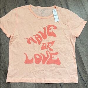 J.Crew “Wave of Love” Peach Graphic Tee NWT Size Small